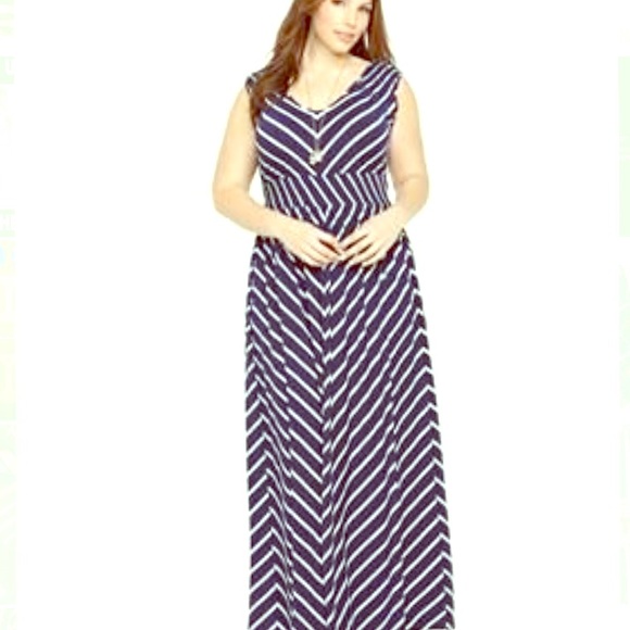 Torrid Dresses & Skirts - TORRID MITERED STRIPED MAXI DRESS